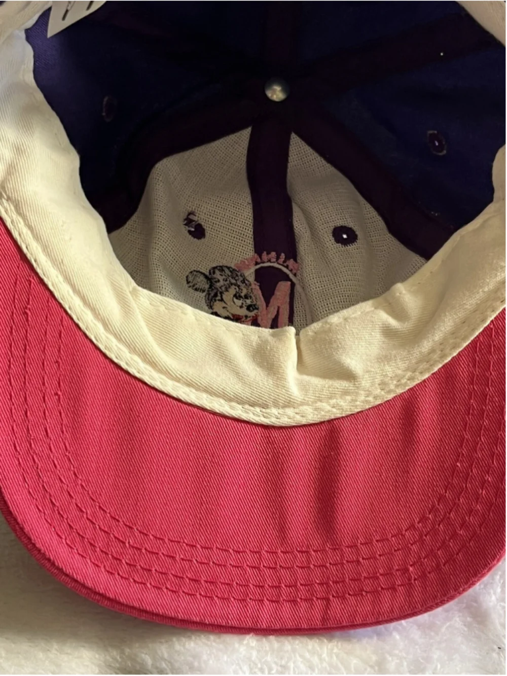 Vintage Minnie Mouse Youth Snapback Baseball Cap Goofy's Hat Co Made in USA Pink